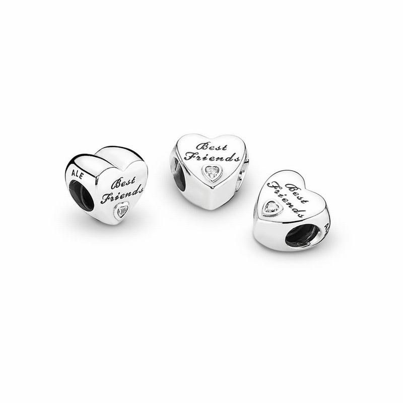 Pandora Friendship Heart Ireland - Sterling Silver/Cubic Zirconia - 120973EMZ